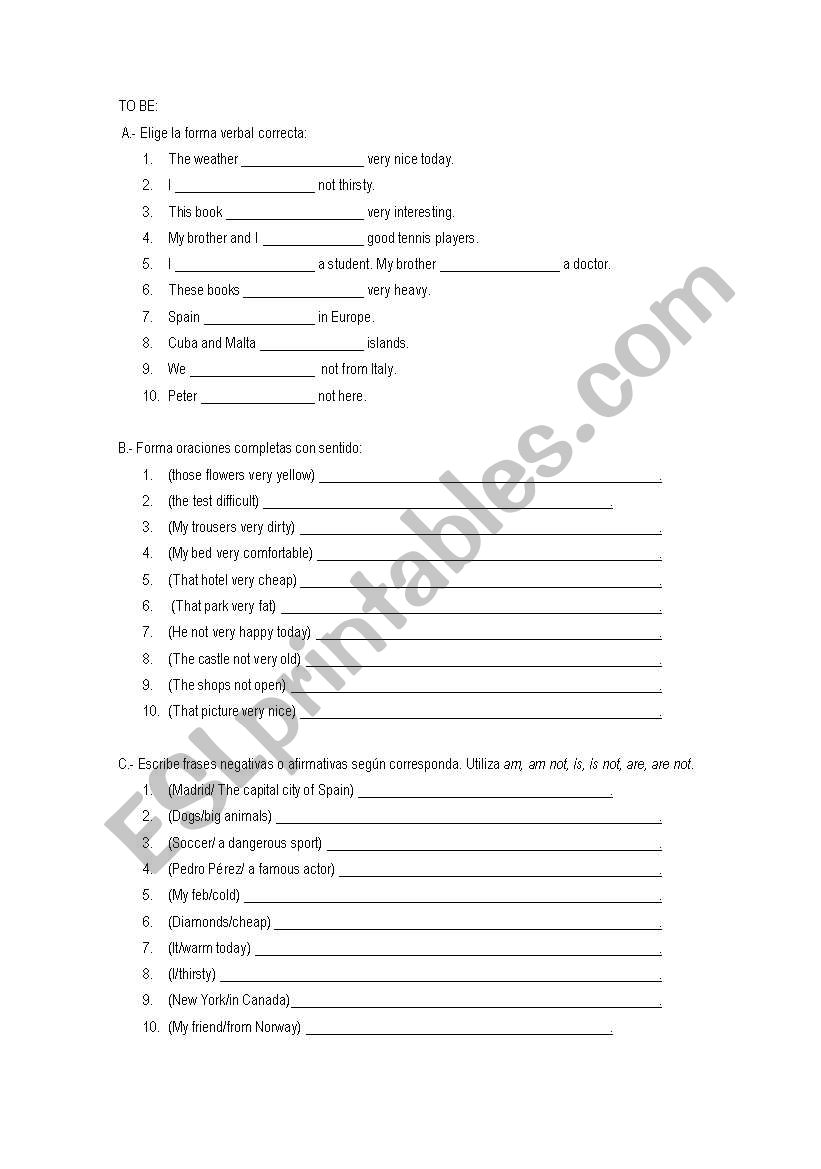 Be-Was-Been Exercises worksheet