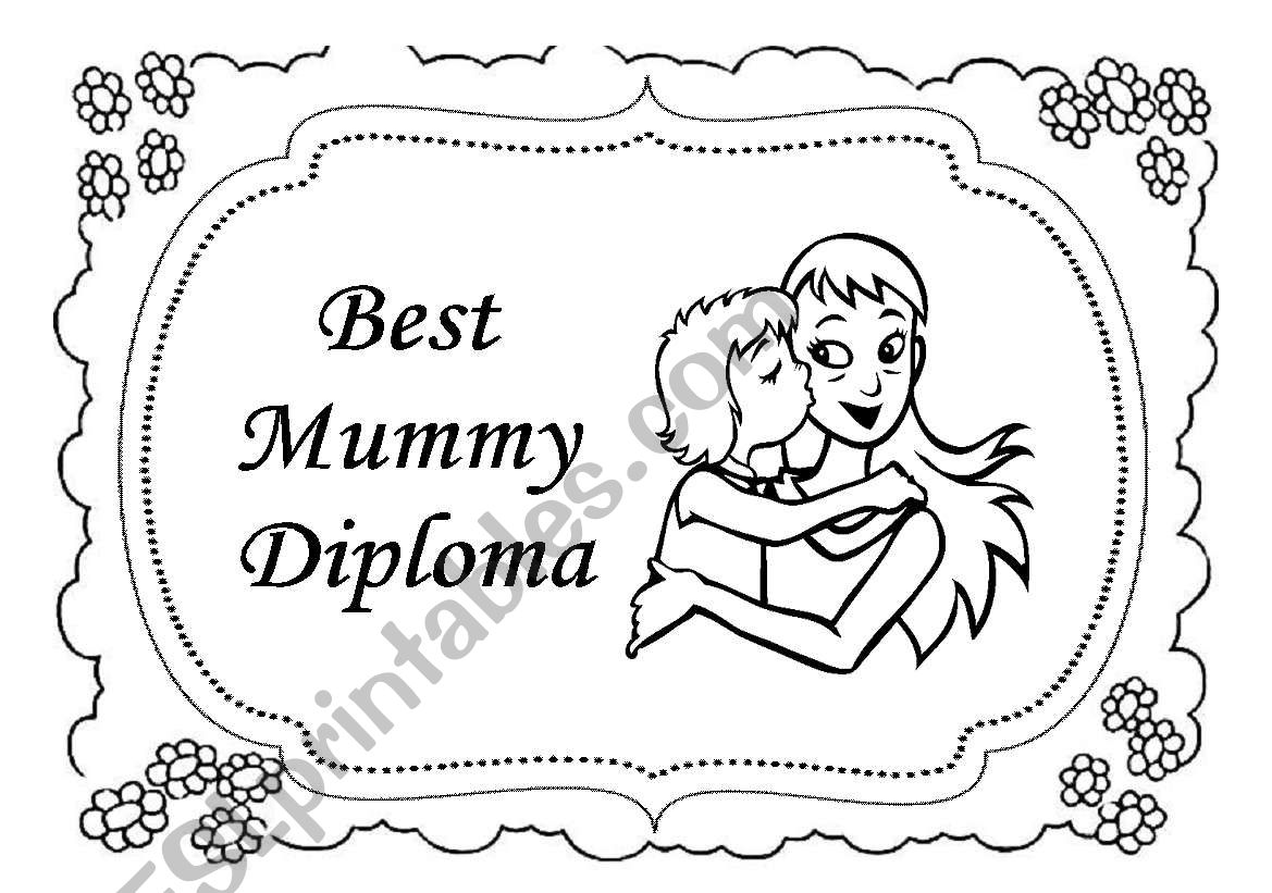 MotherÂ´s Day Diploma worksheet