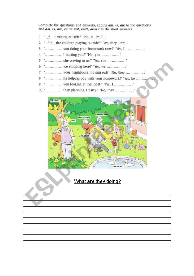 Present Continuous worksheet
