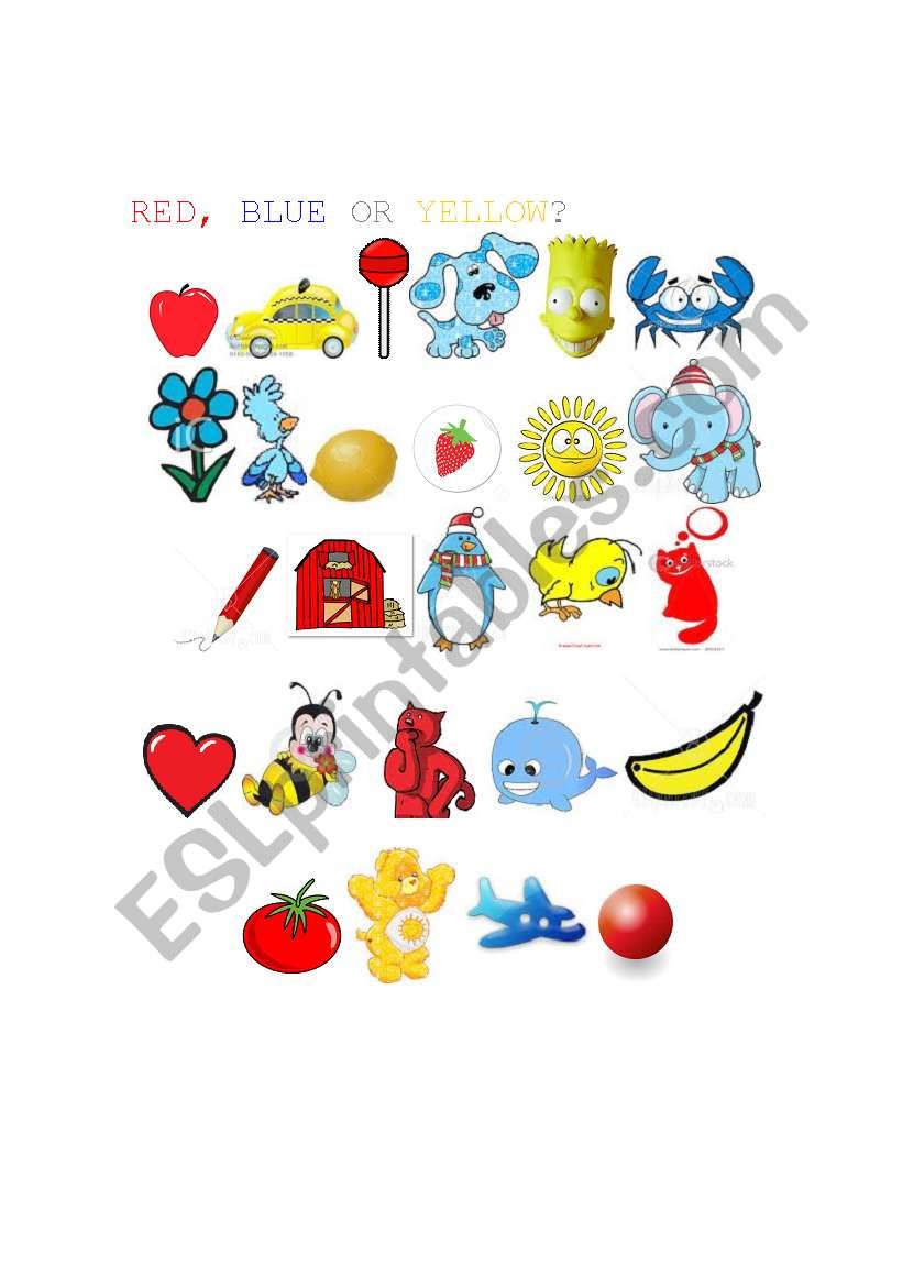 COLOURS worksheet