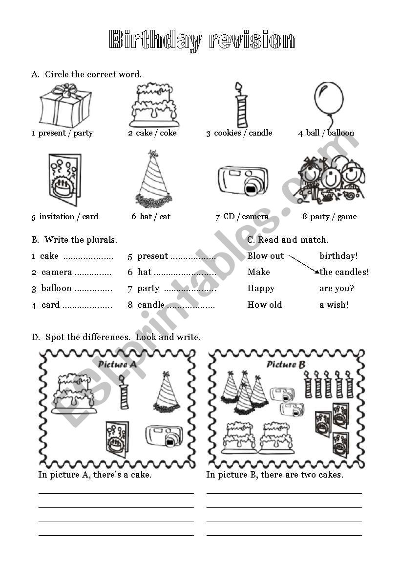 Happy Birthday - 6 of 6 worksheet