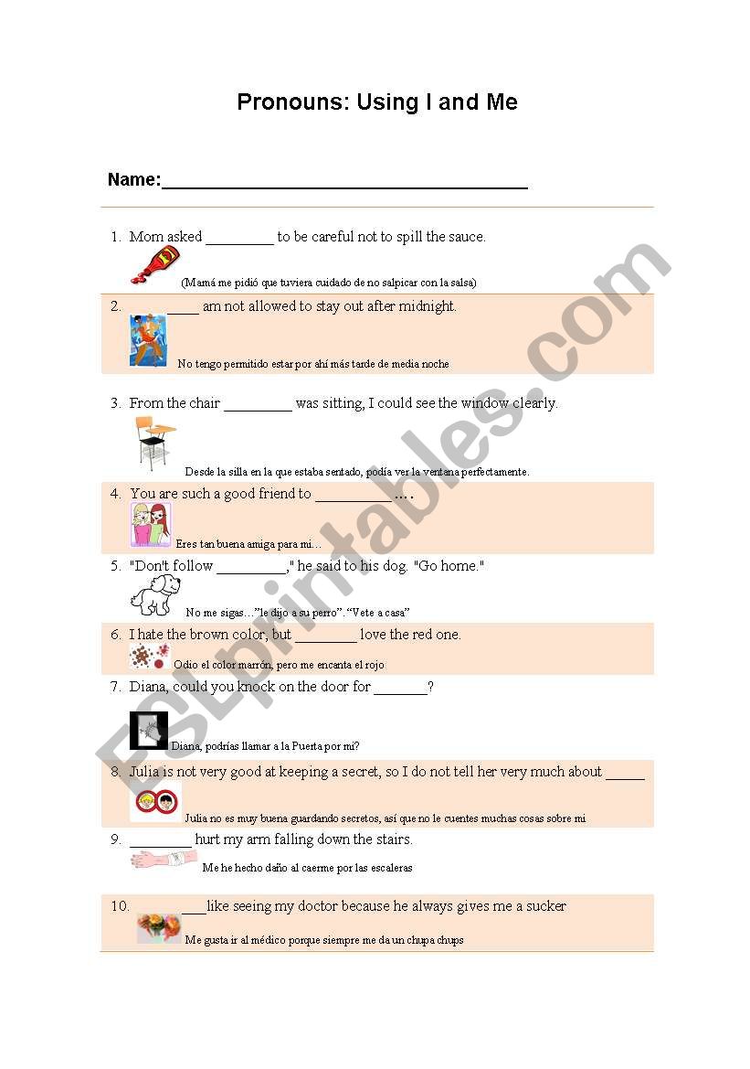 I OR ME worksheet