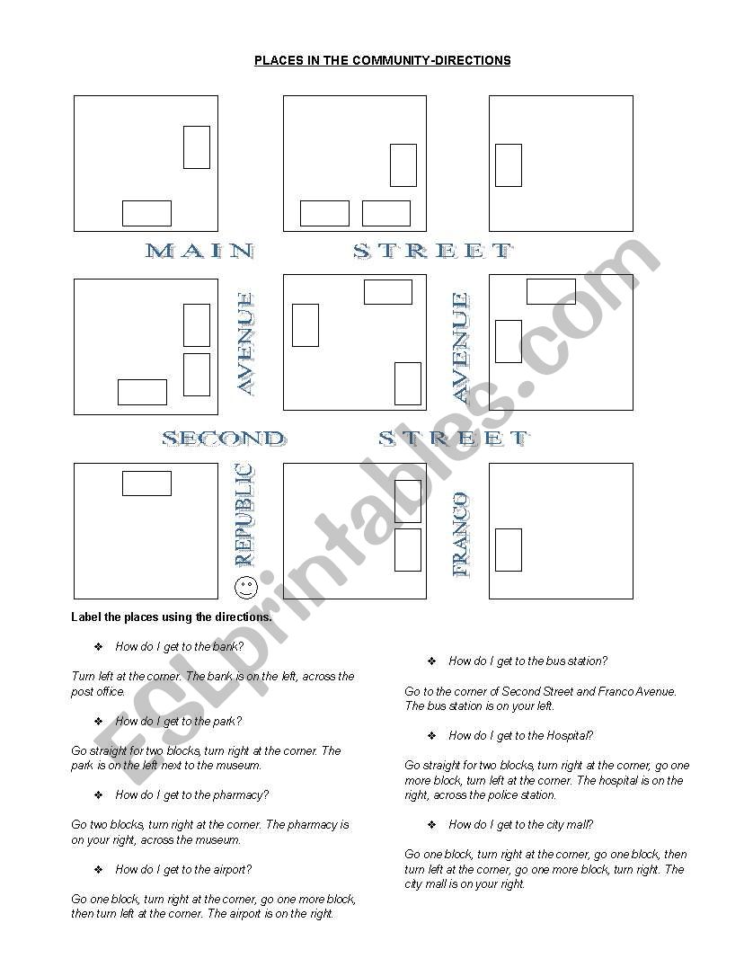 HOW TO TEACH DIRECTIONS worksheet