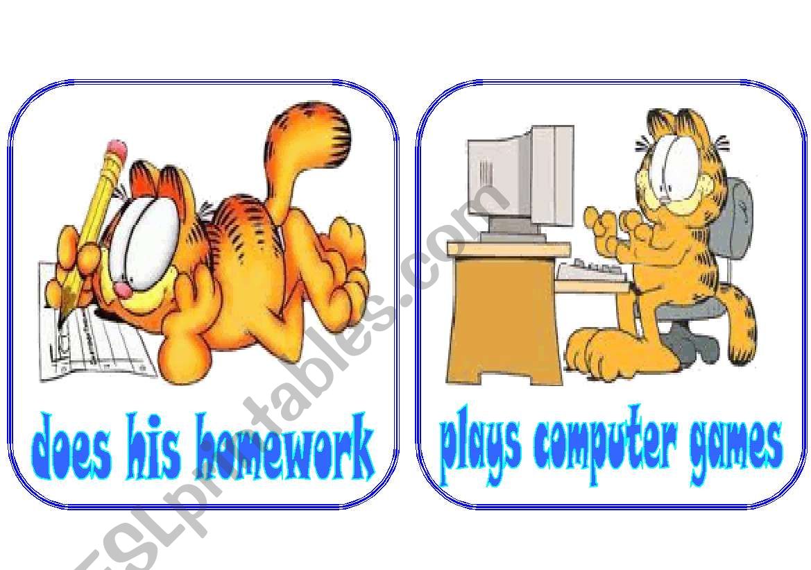 Garfield daily routine 2/2 worksheet