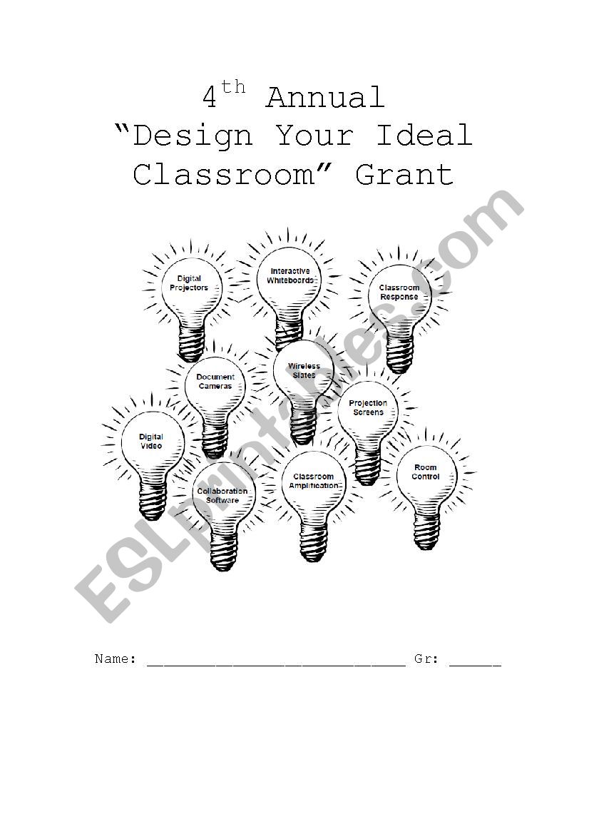 Design your ideal classroom worksheet