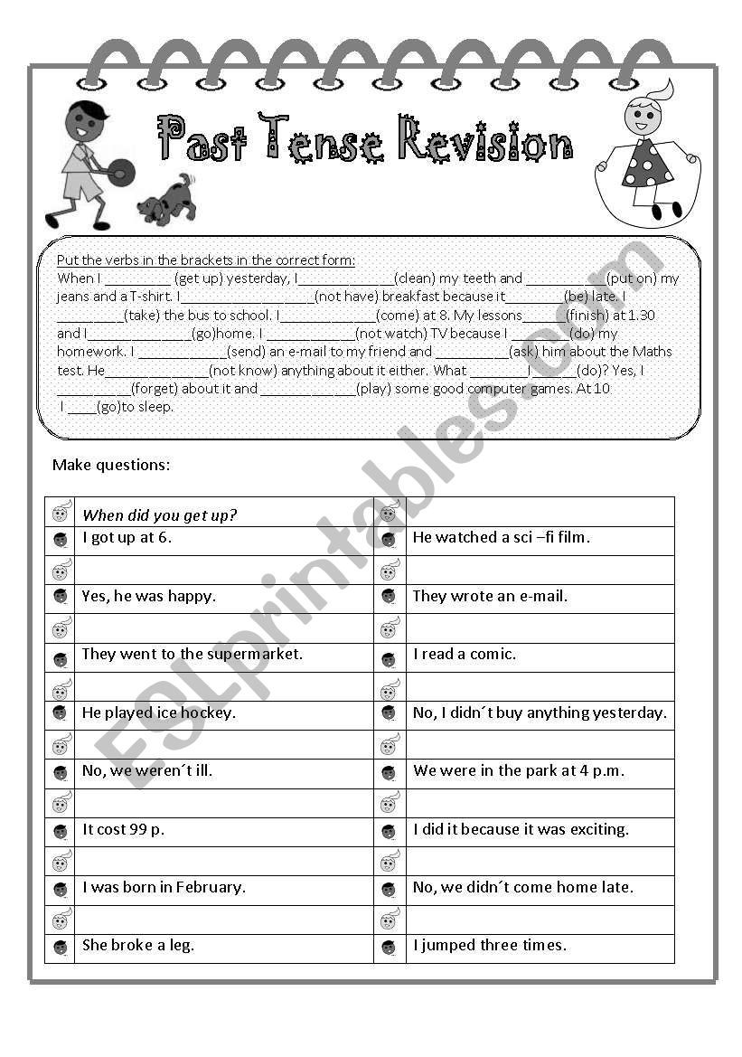 Past Simple Revision worksheet