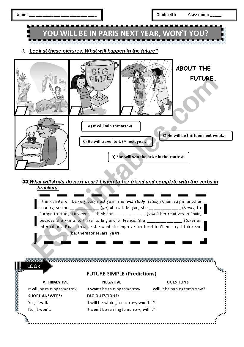 FUTURE TENSE worksheet