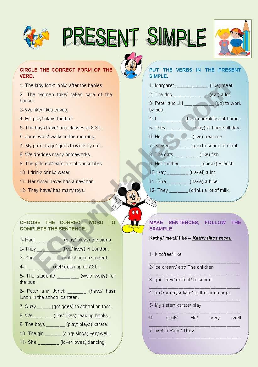 PRESENT SIMPLE worksheet