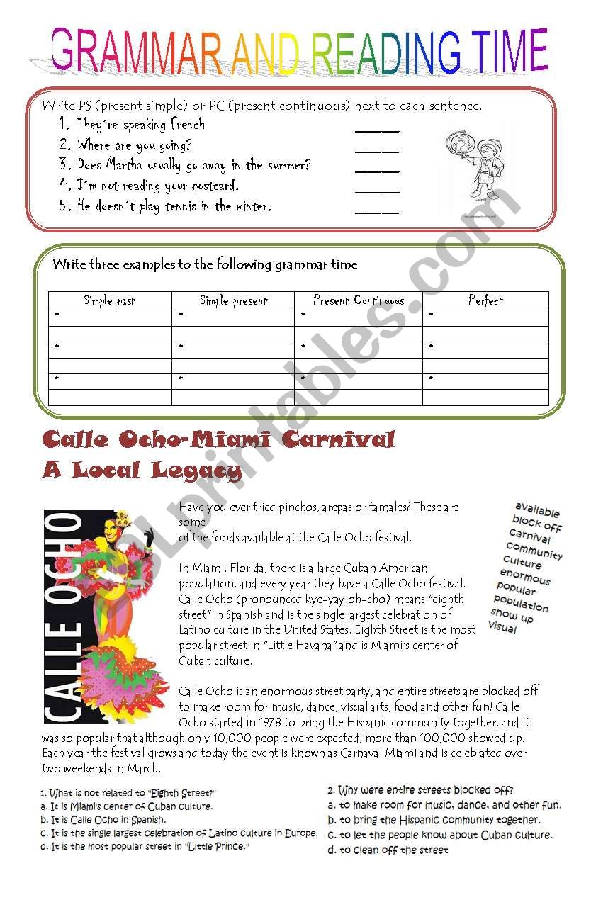 Simple present  worksheet