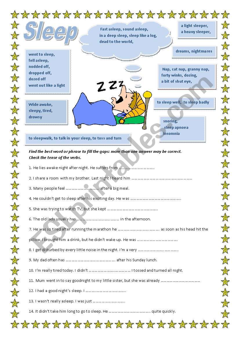 Sleep worksheet