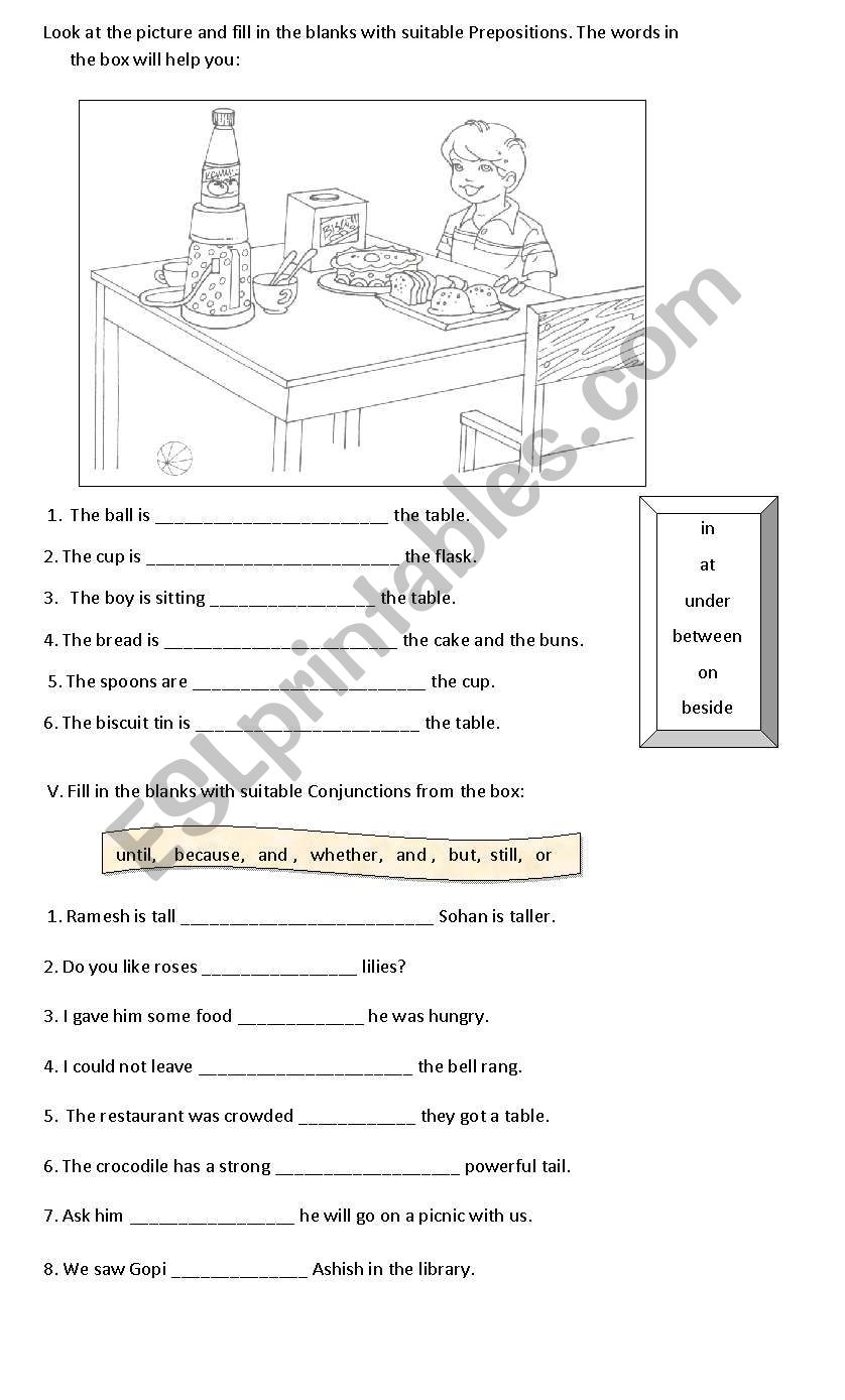 Grammar ii prepositions and conjunctions