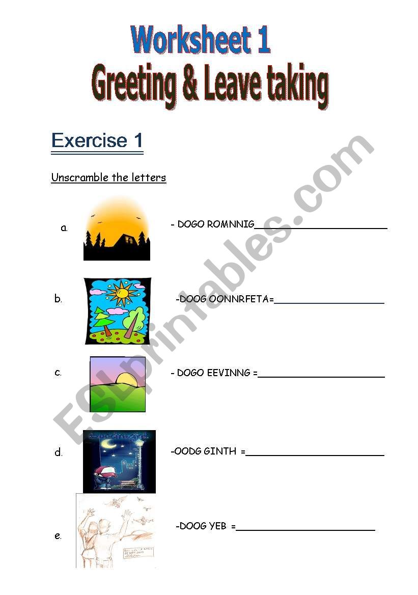 Exercise Greeting & Leave taking 