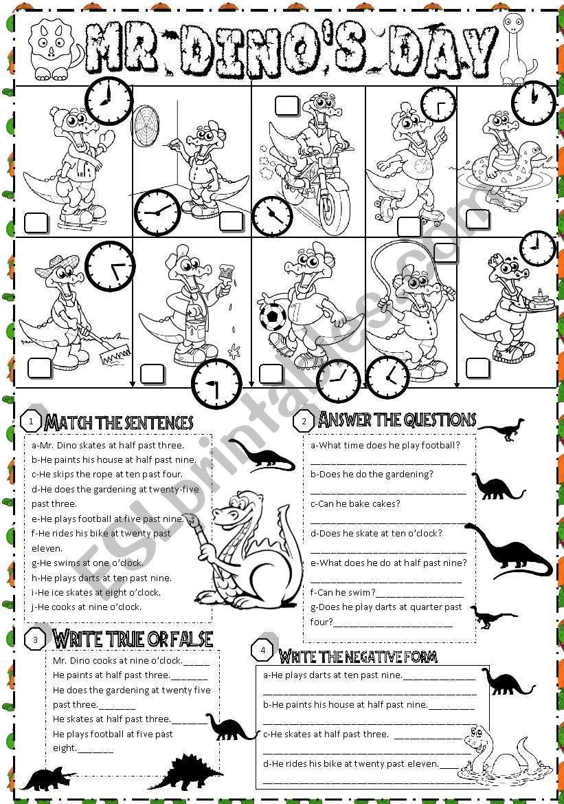 Mr.Dinos day. worksheet