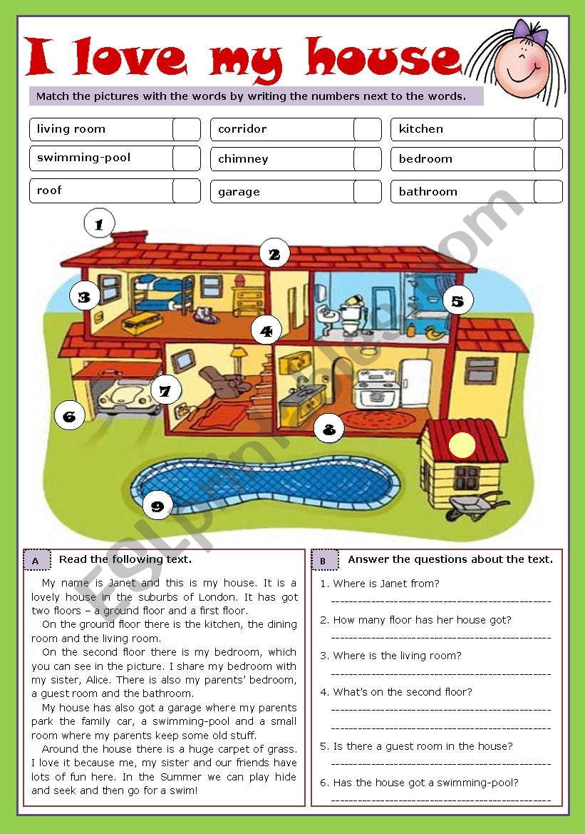 I love my house (reuploaded) worksheet