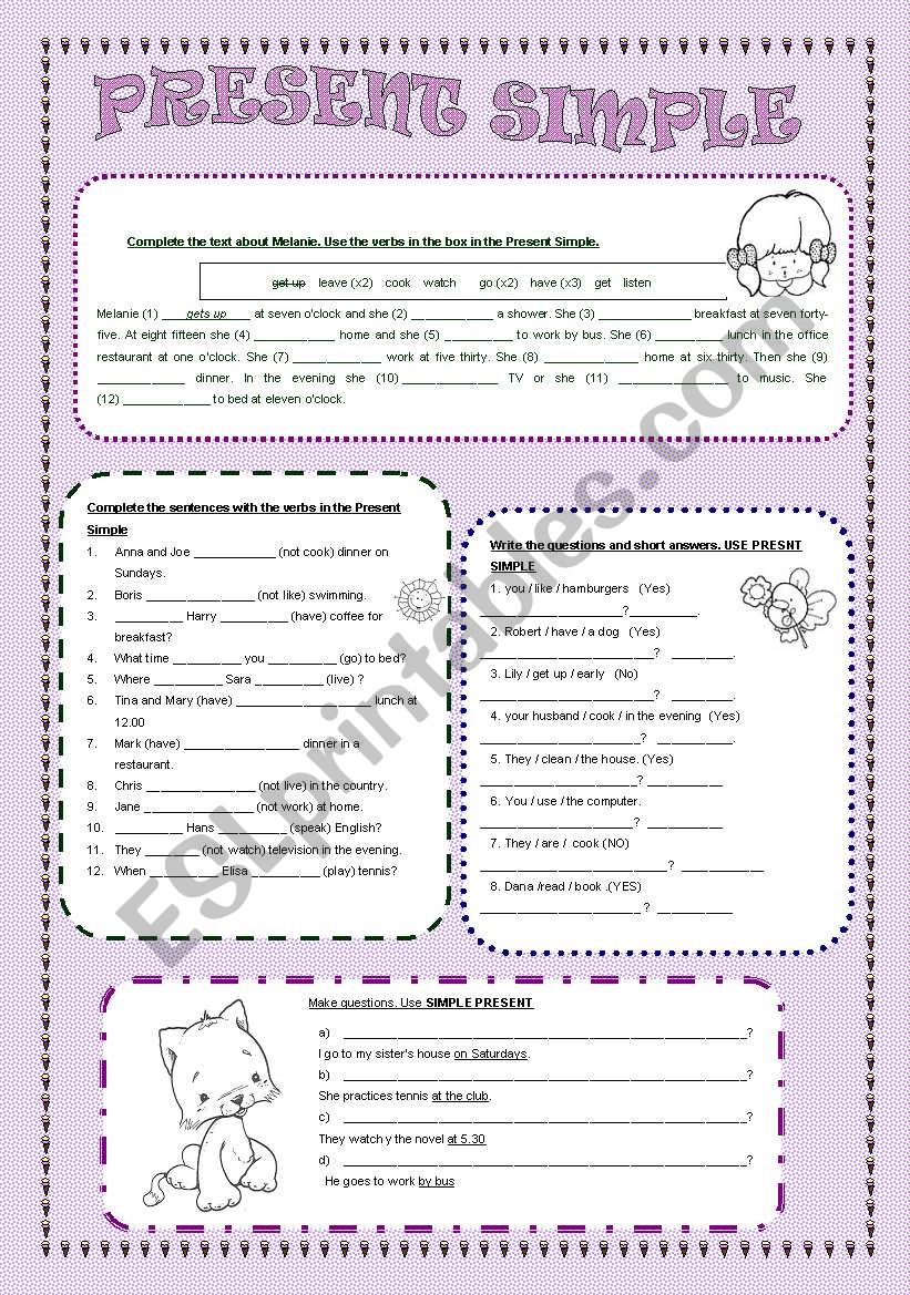 present simple worksheet