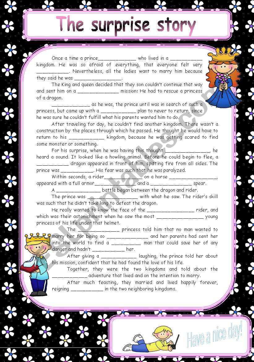 The surprise story worksheet