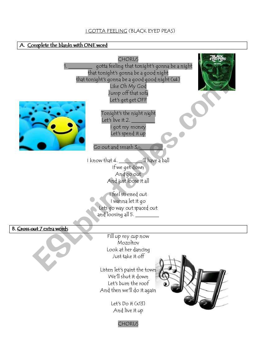 I gotta feeling (BEP) worksheet