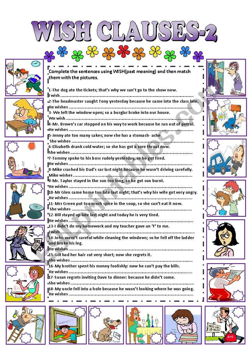 WISH CLAUSES-2 worksheet