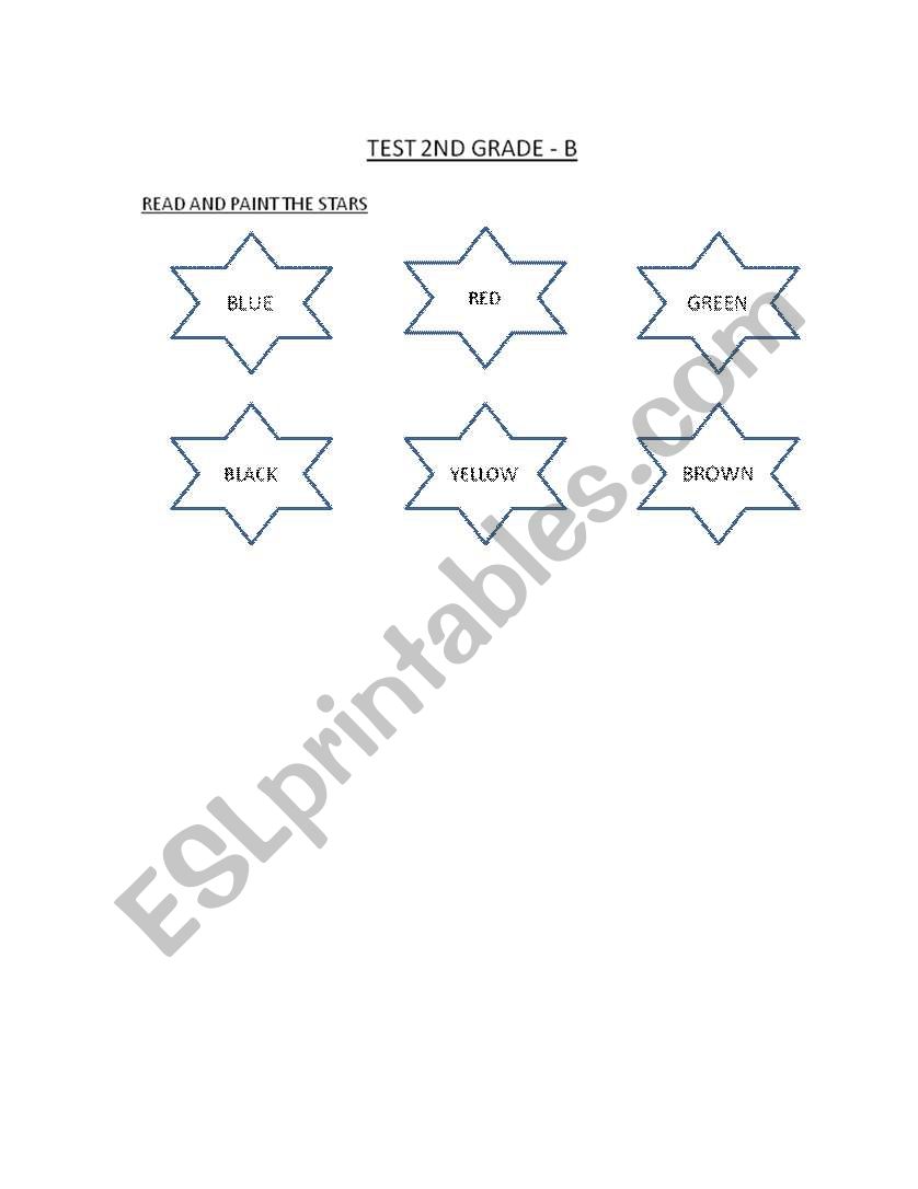 TEST - READ AND PAINT worksheet