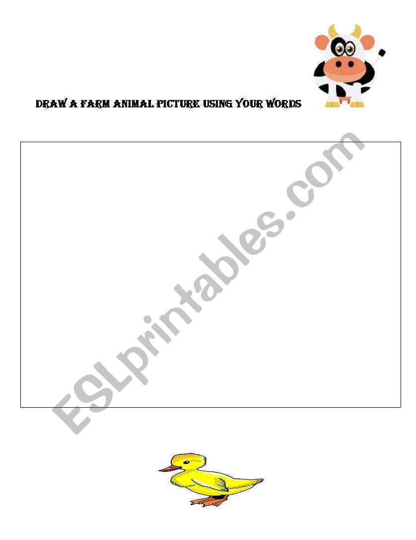 Draw Farm animals worksheet