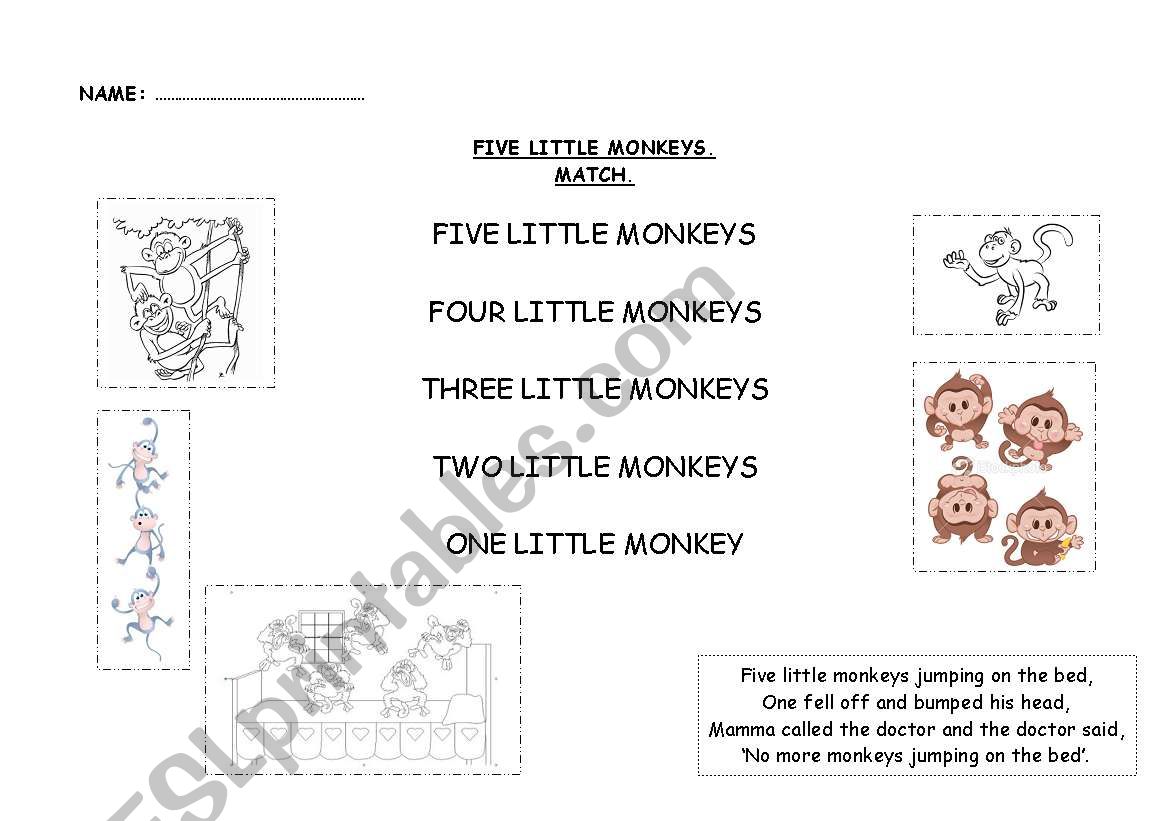 Five Little Monkeys worksheet