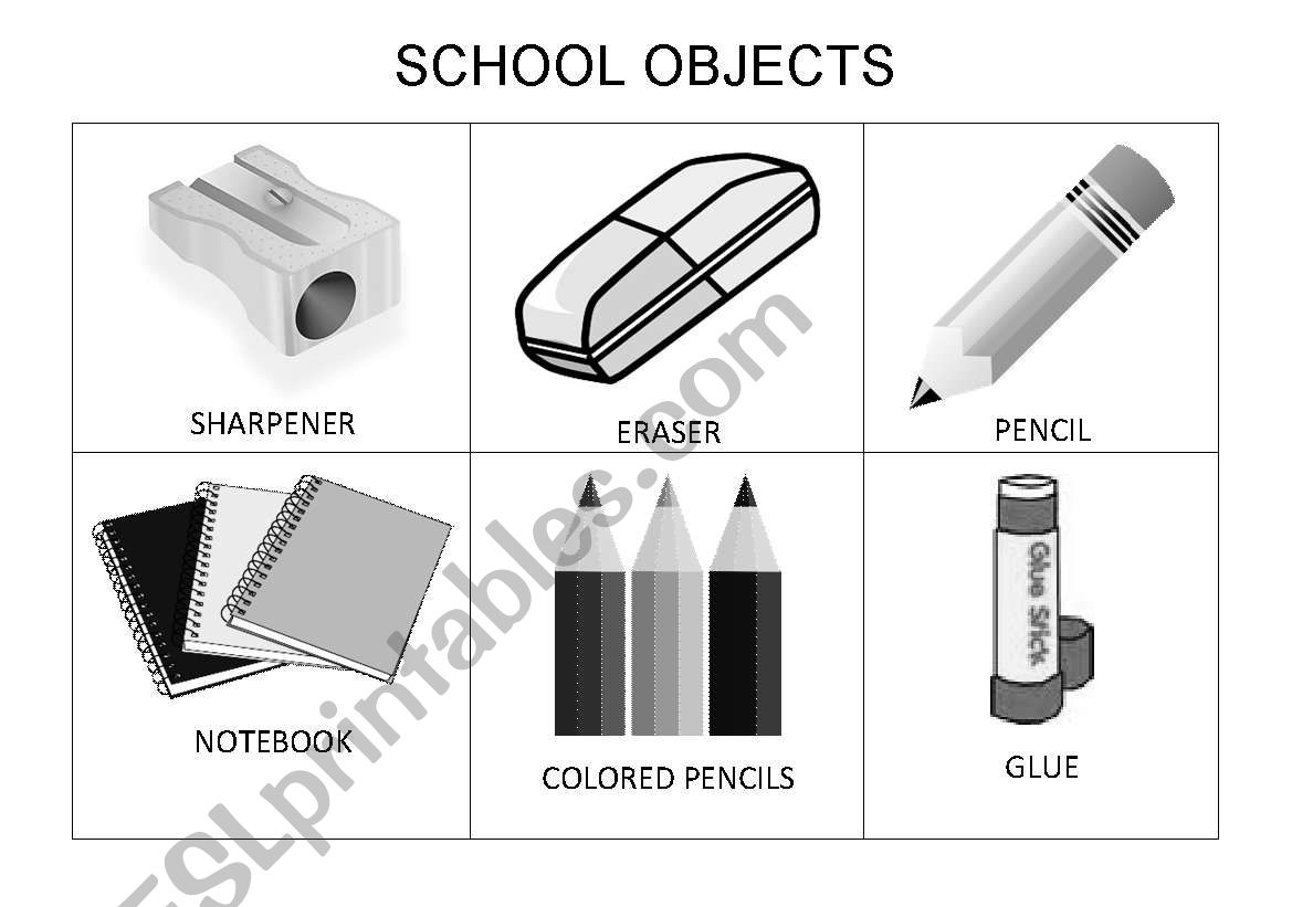 Classroom Objects Pictionary/ 1 of 3