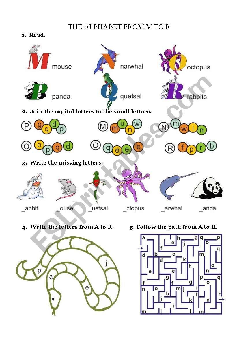 THE ALPHABET - 2 of 3 worksheet