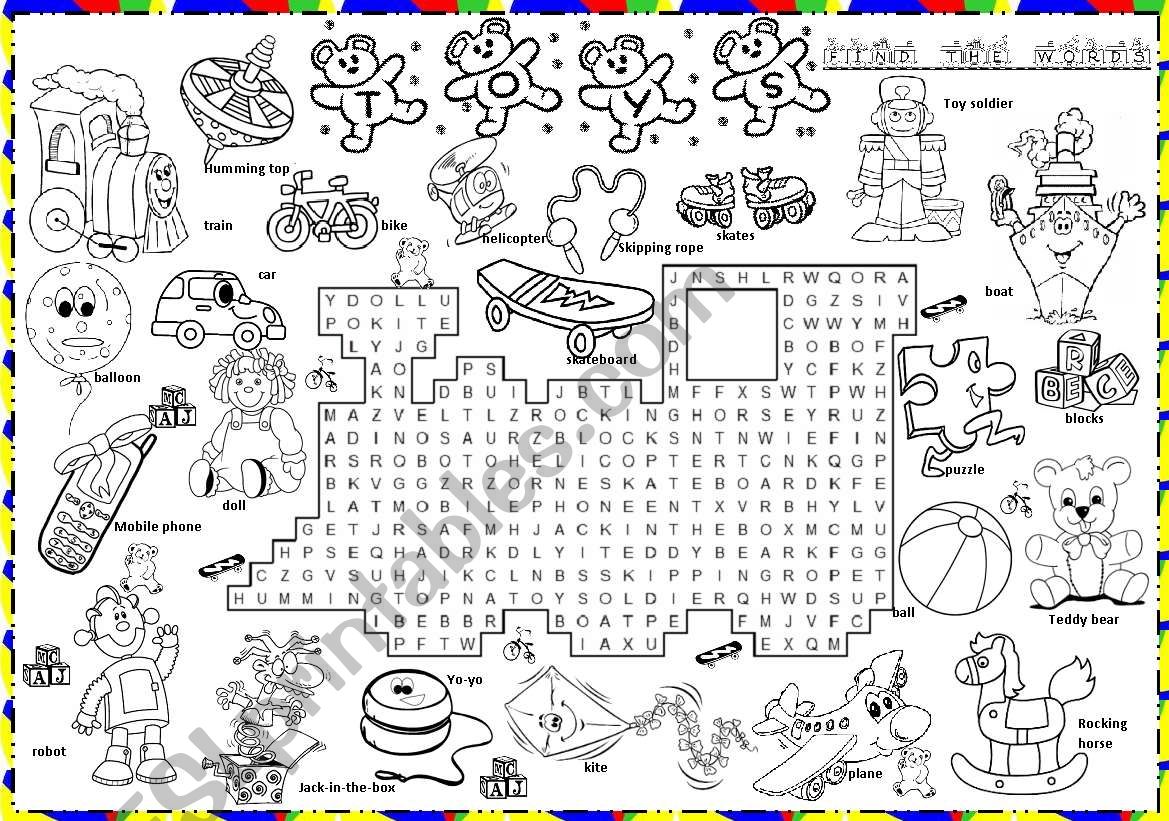 toys wordsearch worksheet