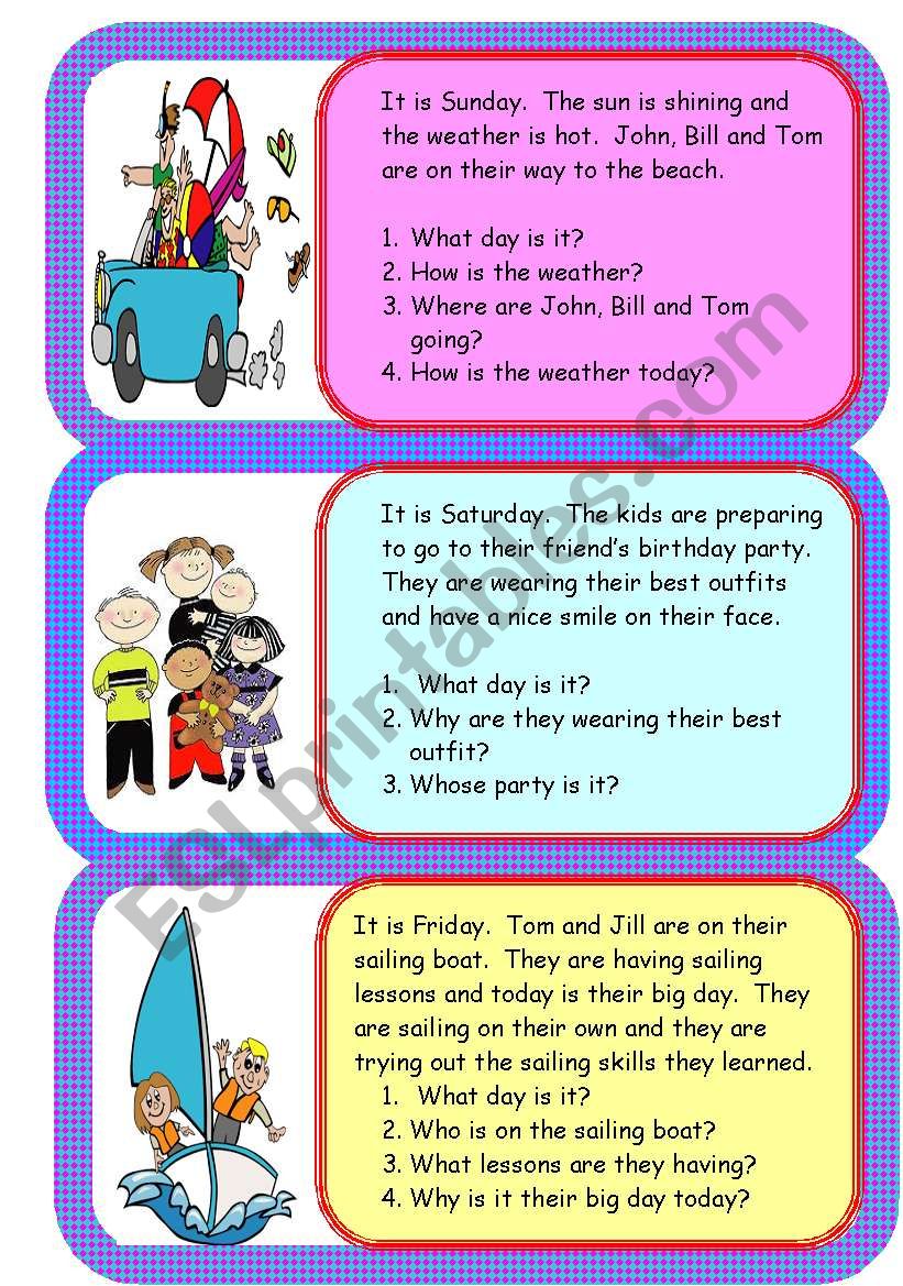 mini comprehensions worksheet