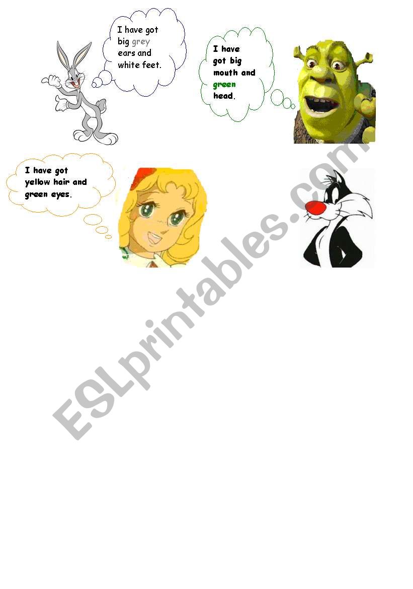 reading body parts worksheet
