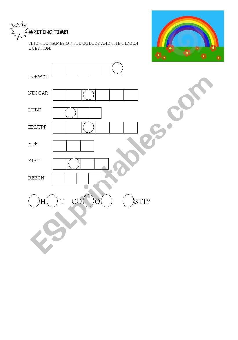 colors worksheet