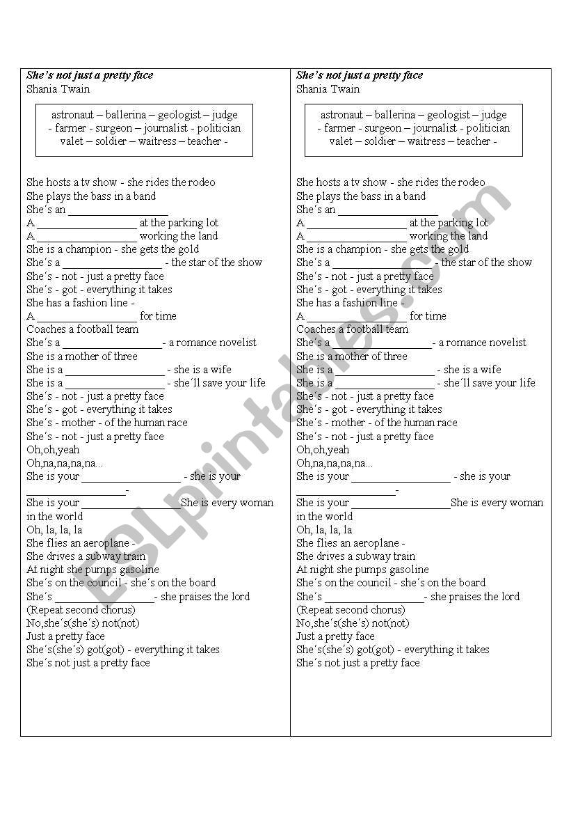 Profession worksheet