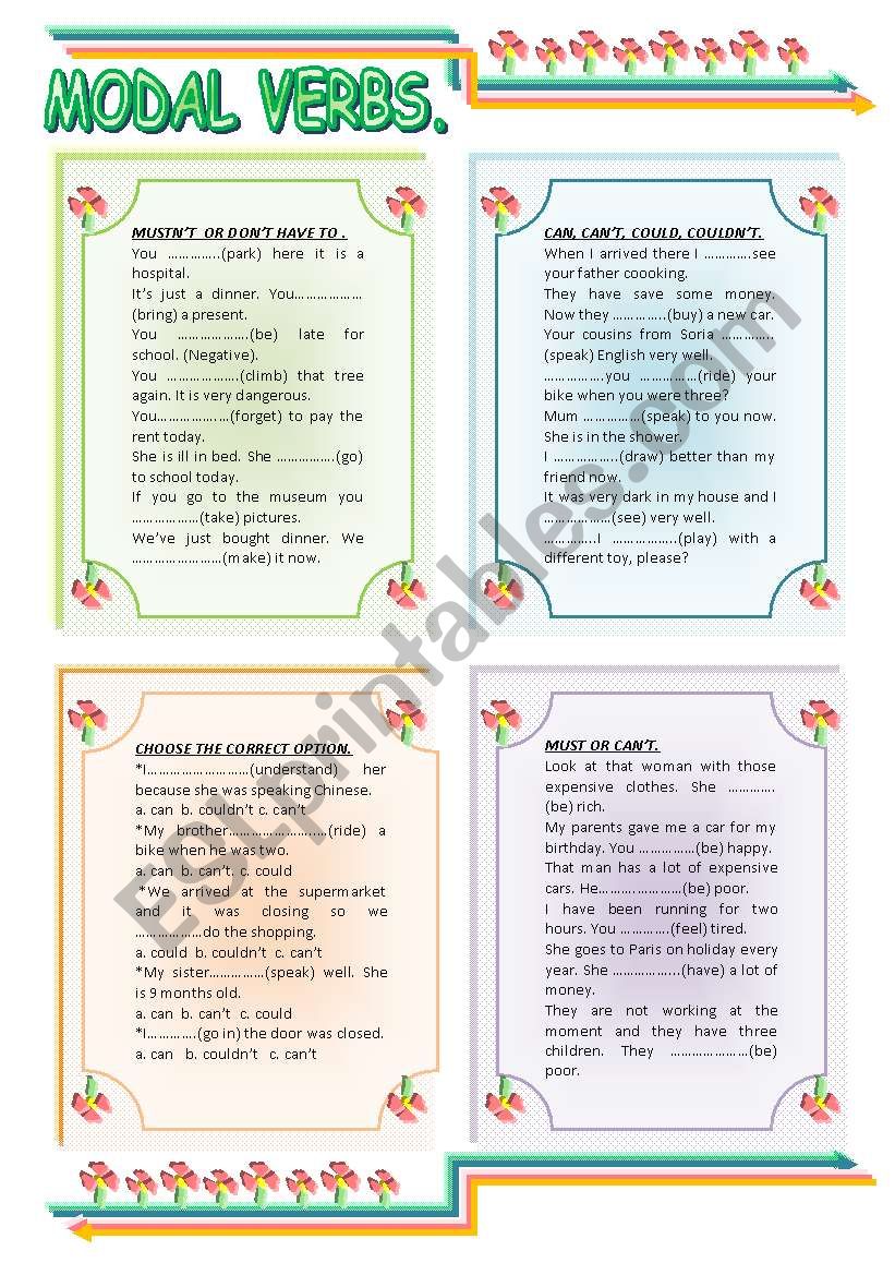 Modal verbs practice. worksheet