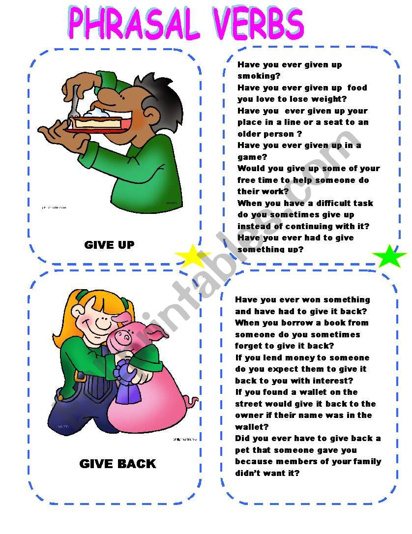 PHRASAL VERBS worksheet