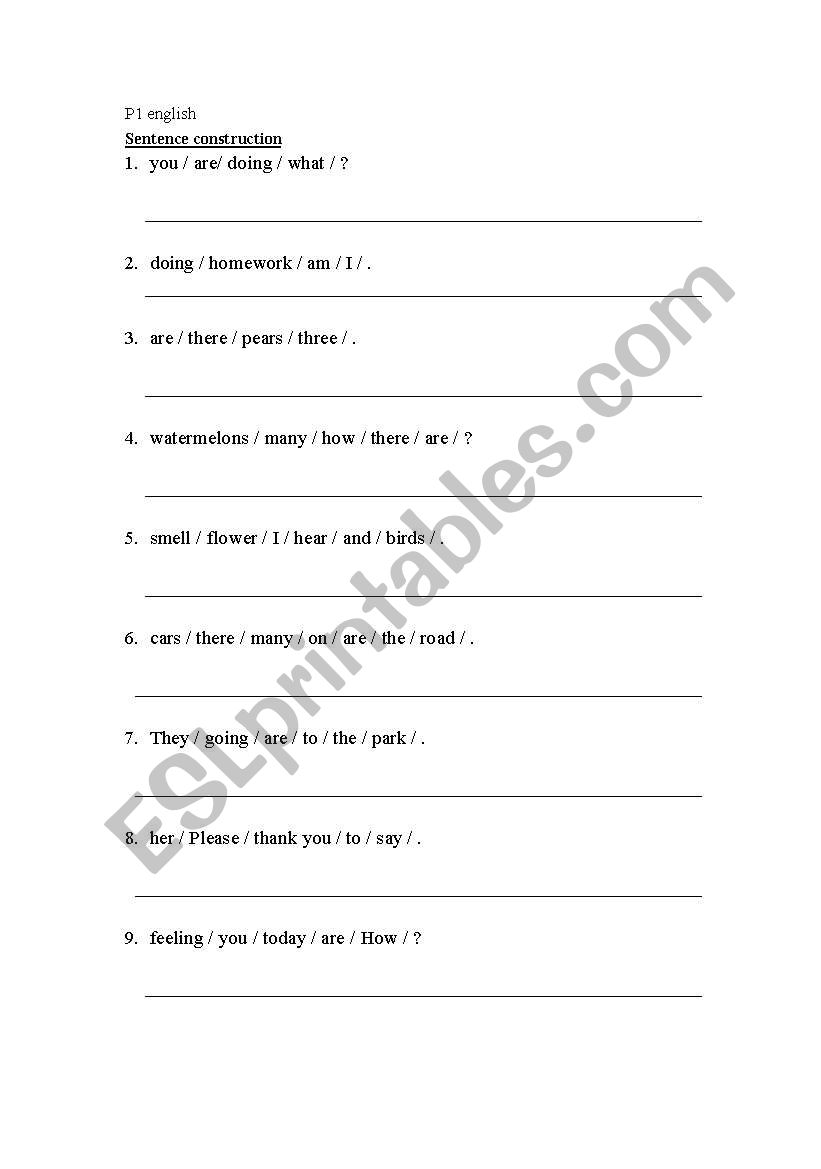 p4english worksheet