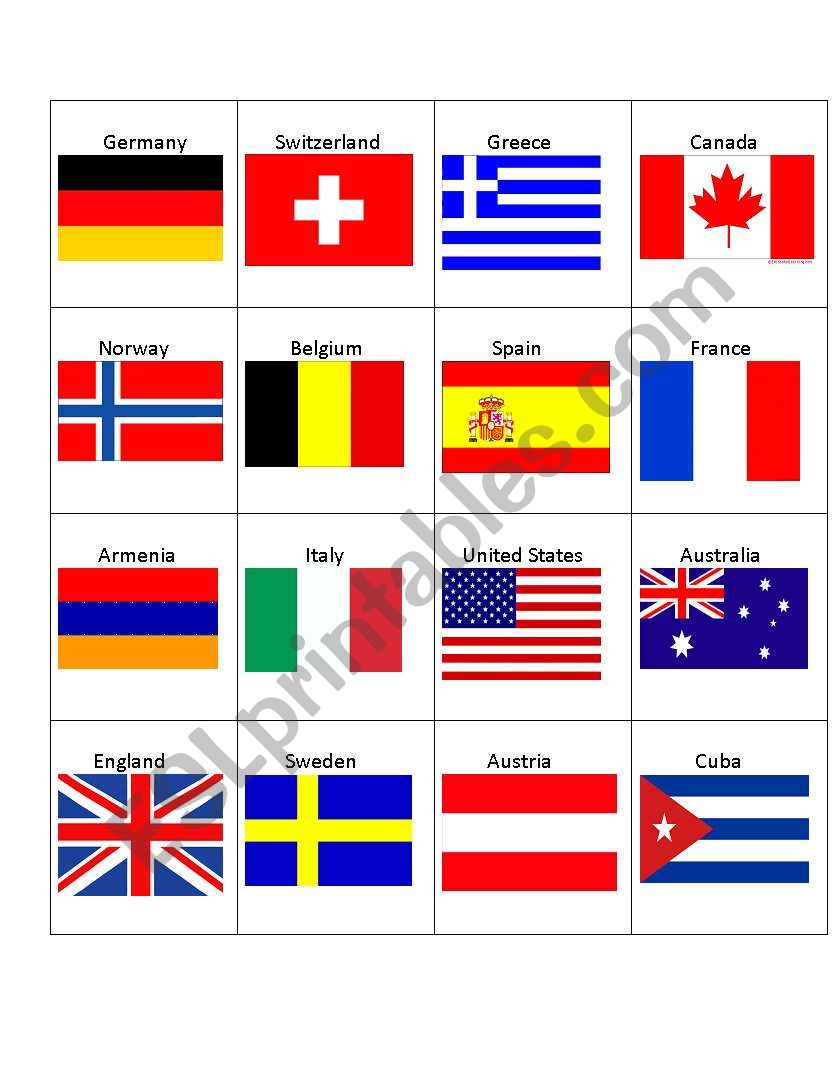 Nationalities worksheet