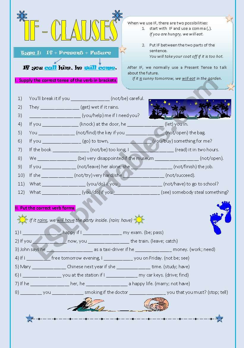 If-Clauses Type I worksheet