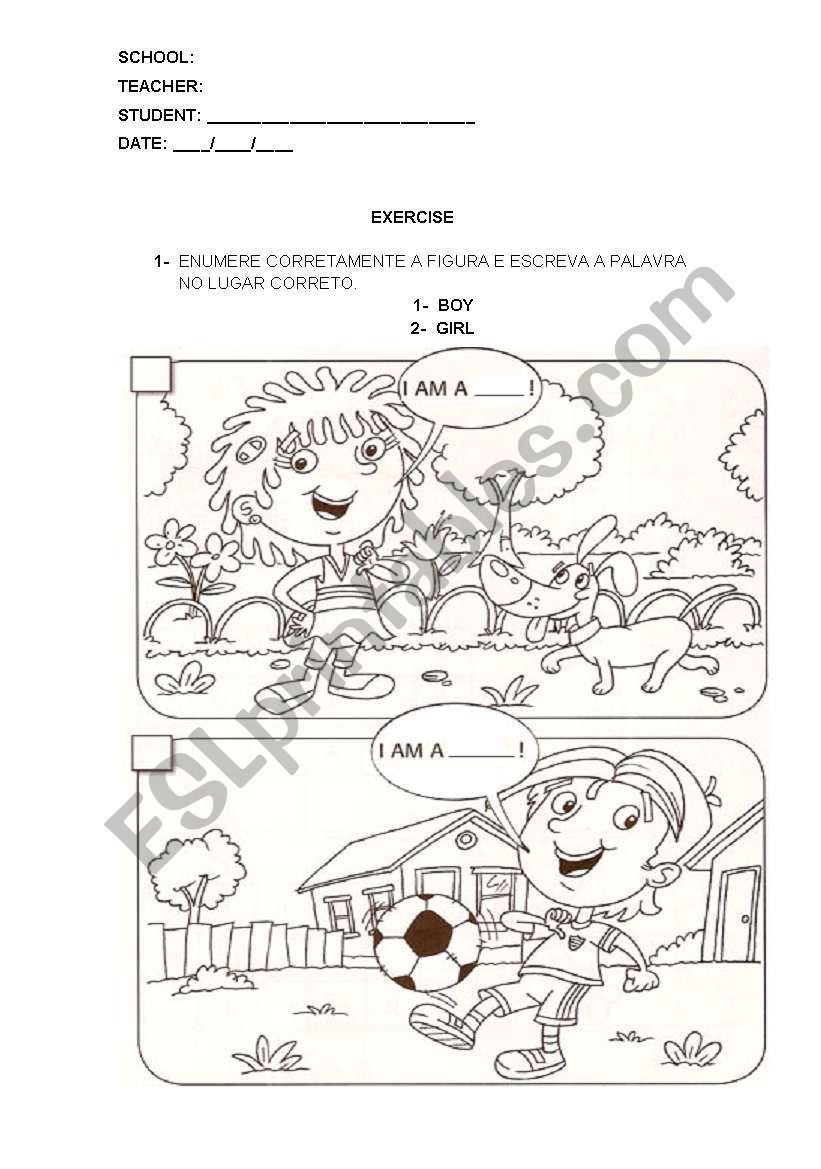 GIRL AND BOY worksheet