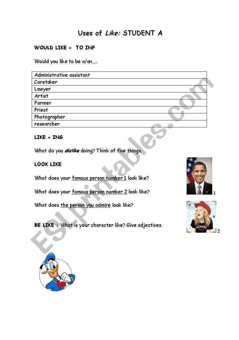 Uses of Like_Student A worksheet