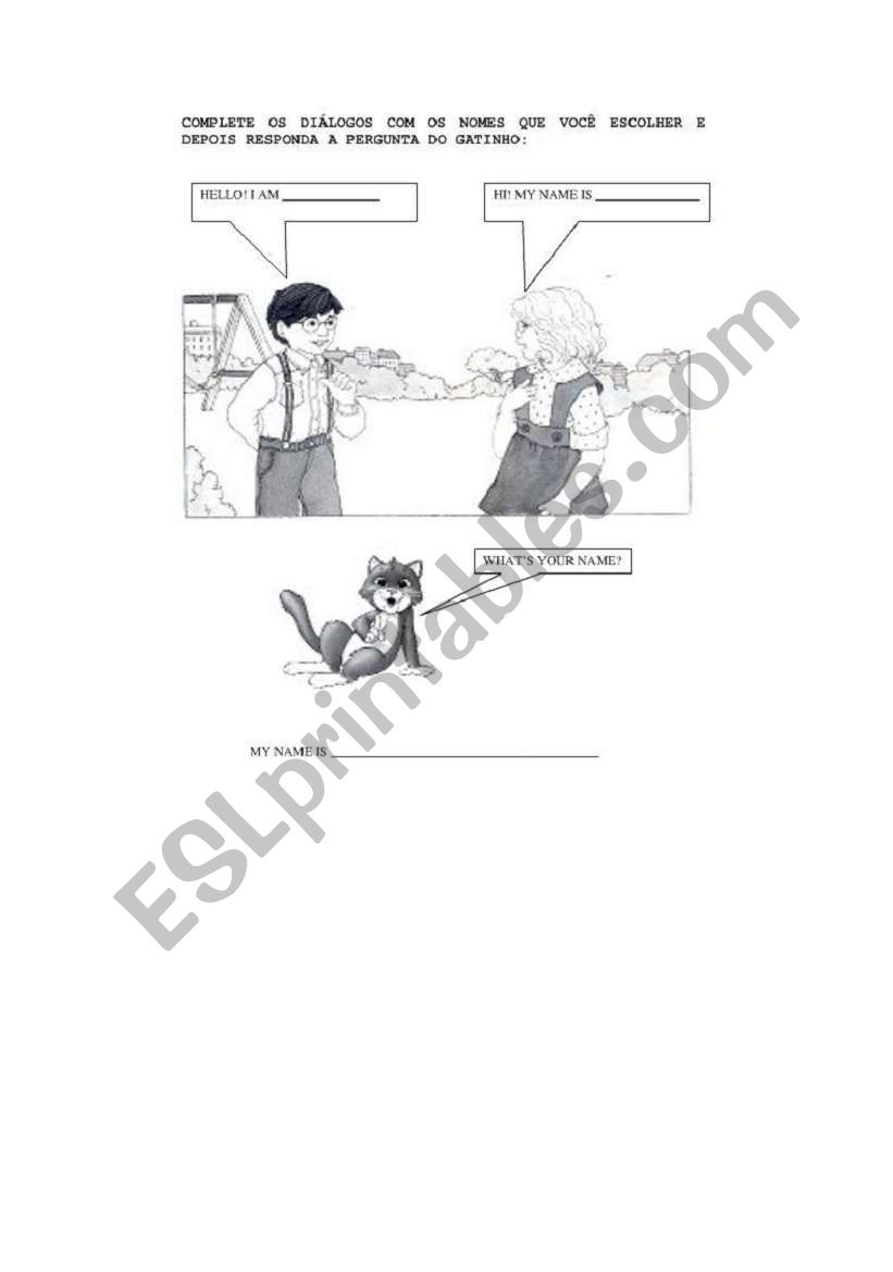 Hi and Hello worksheet