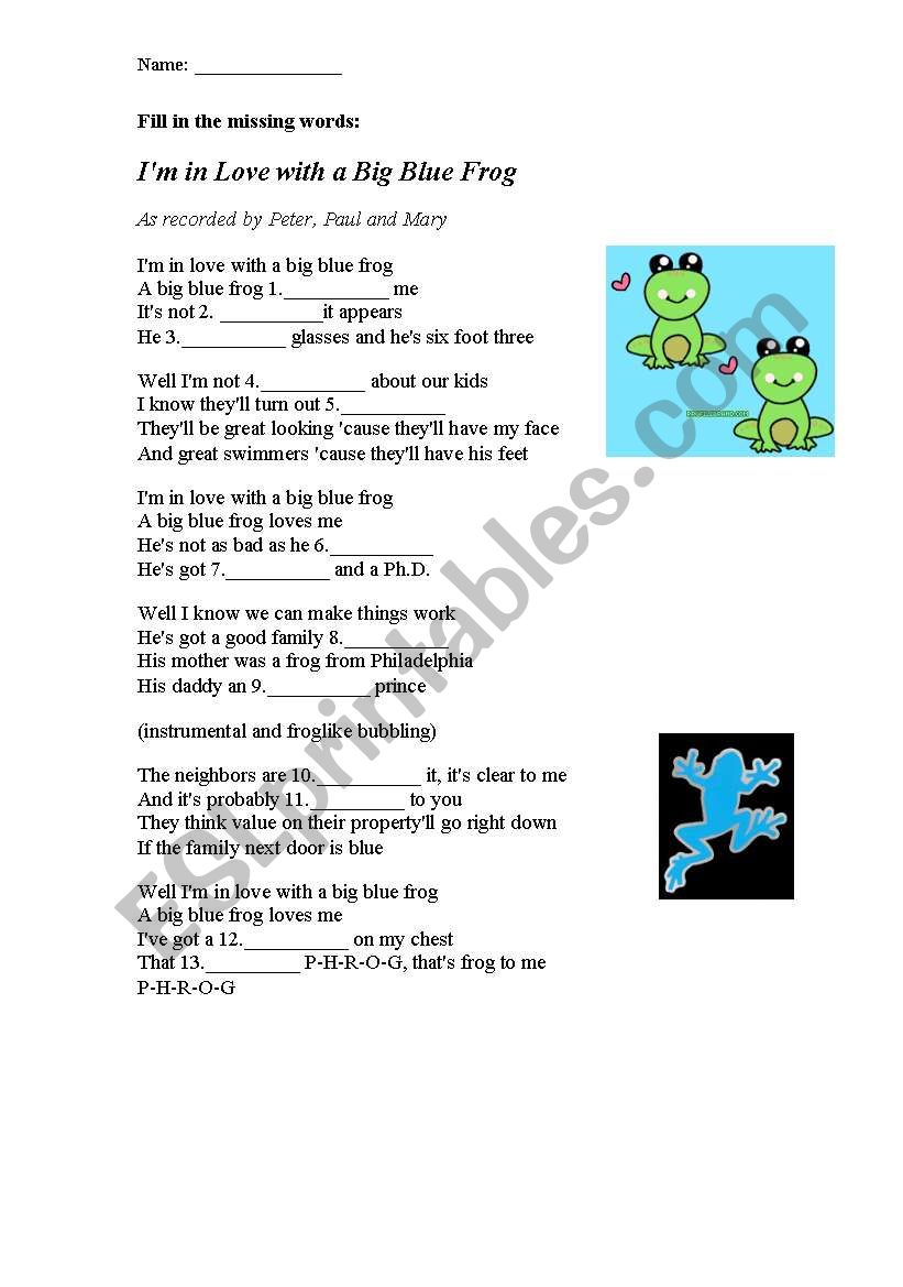 I´m in Love with a Big Blue Frog