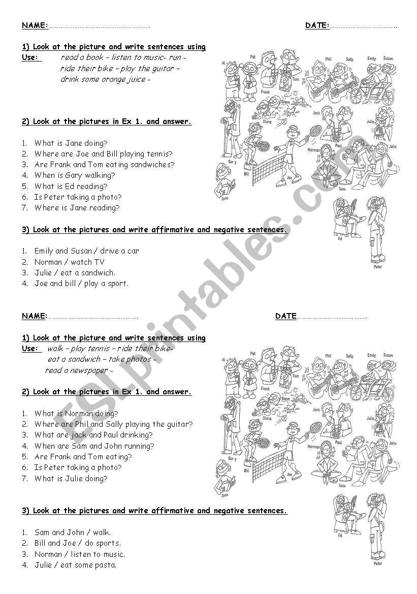 PRESENT CONTINUOUS worksheet