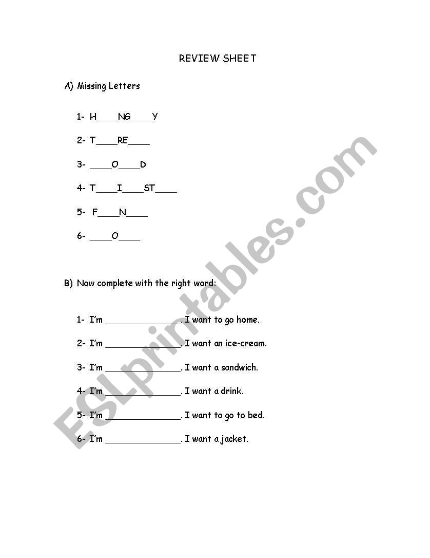How I am worksheet