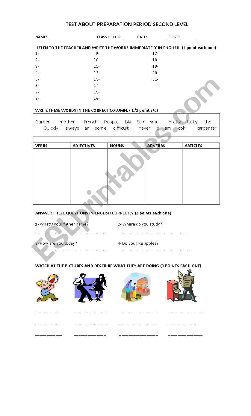 vocabulary worksheet