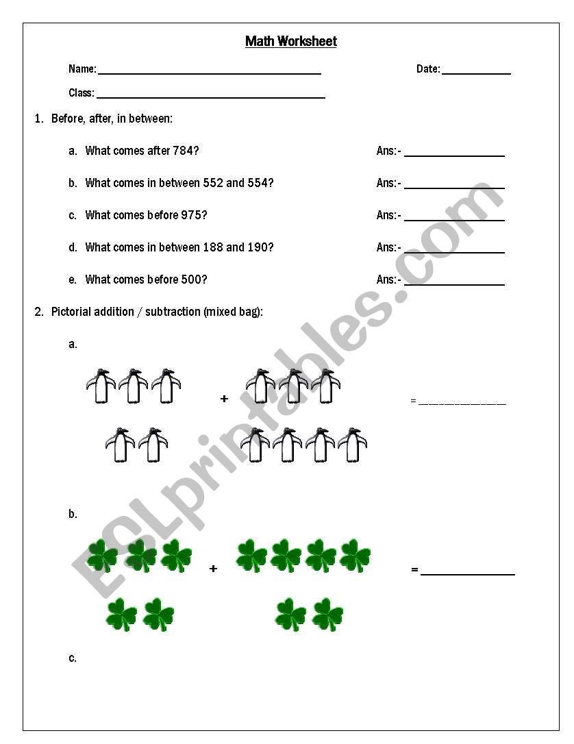 math worksheet