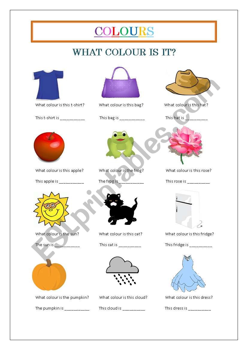 Colours worksheet