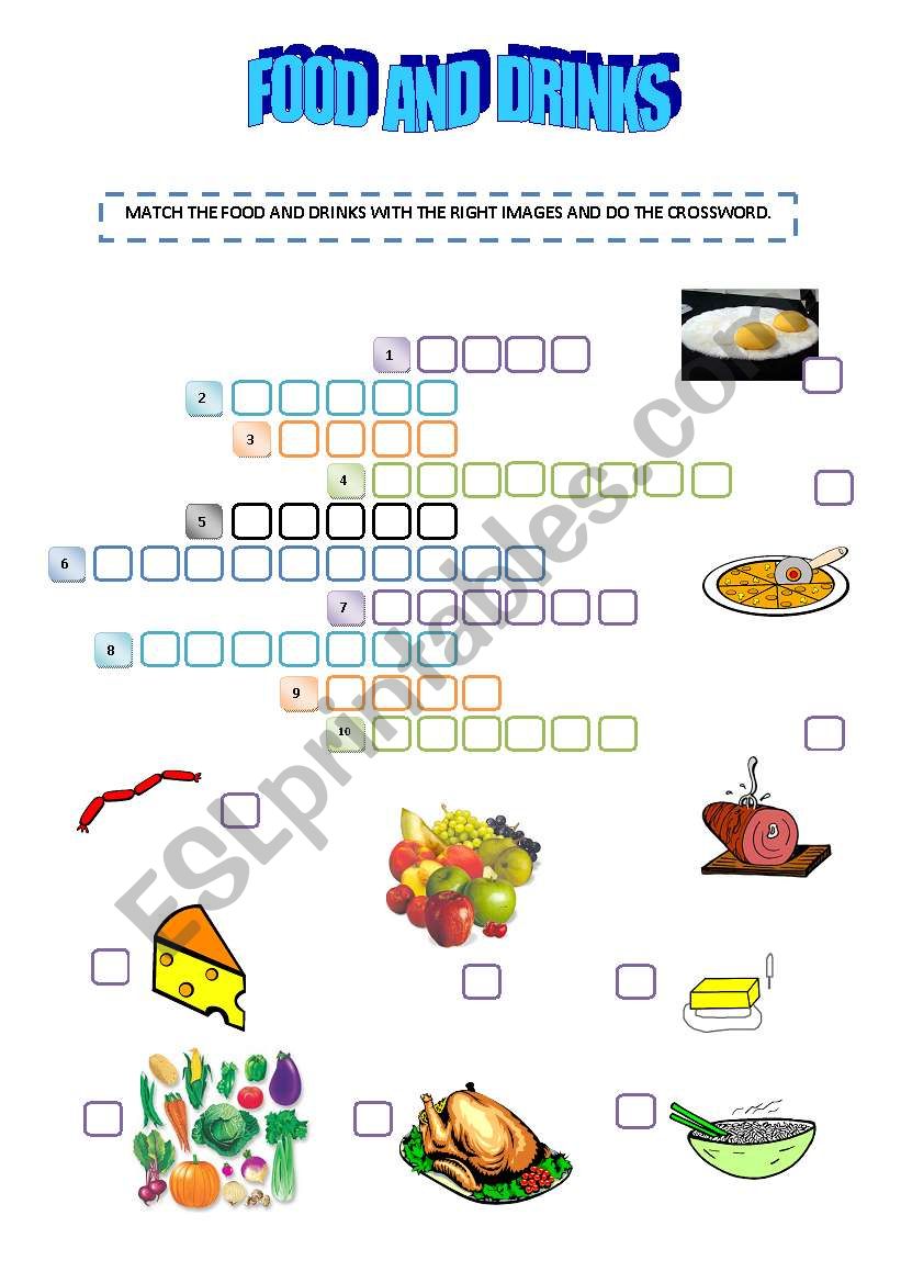 FOOD AND DRINKS worksheet