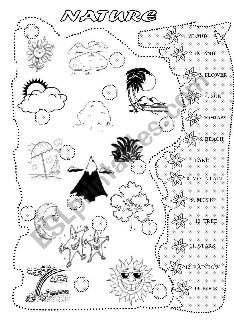 NATURE MATCHING EXERCISE worksheet