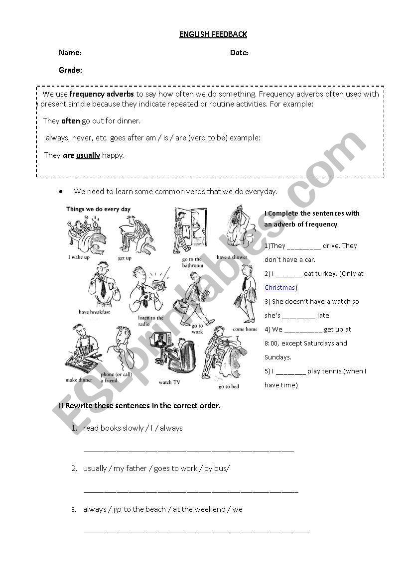 Daily routine and frequency adverbs