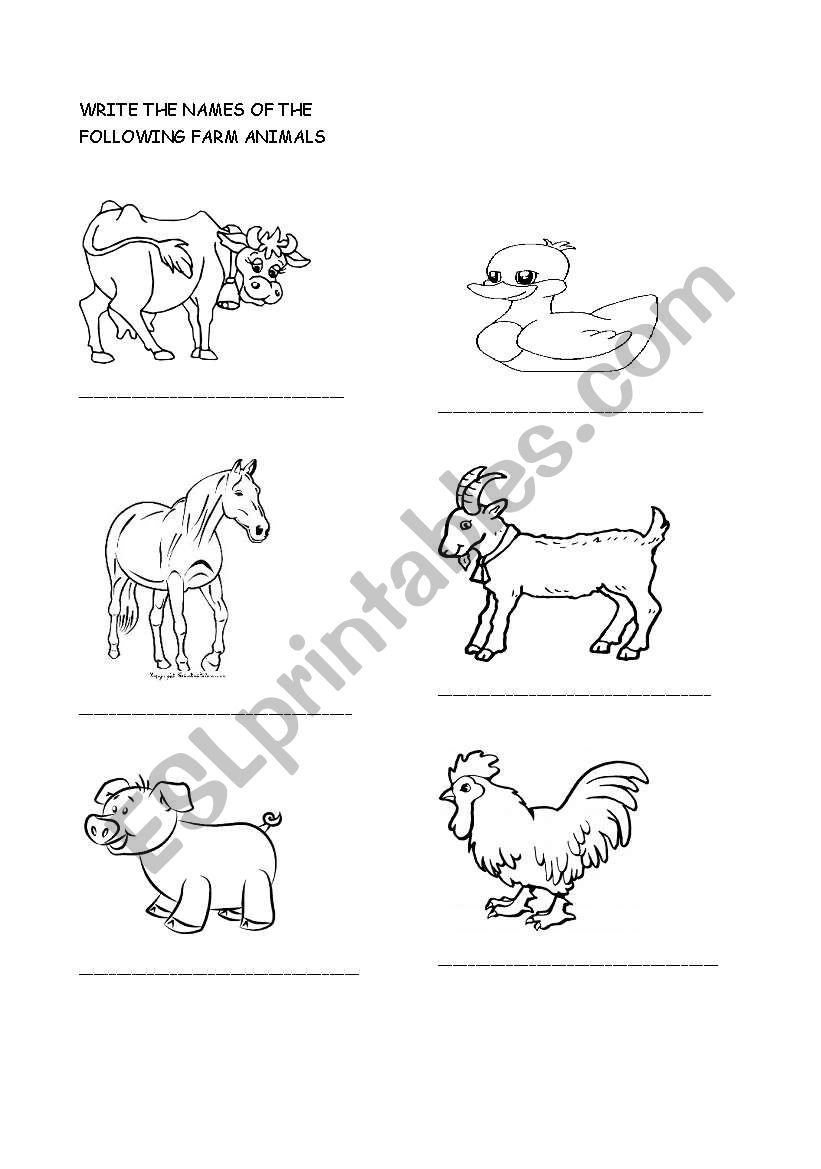 Farm Animals worksheet